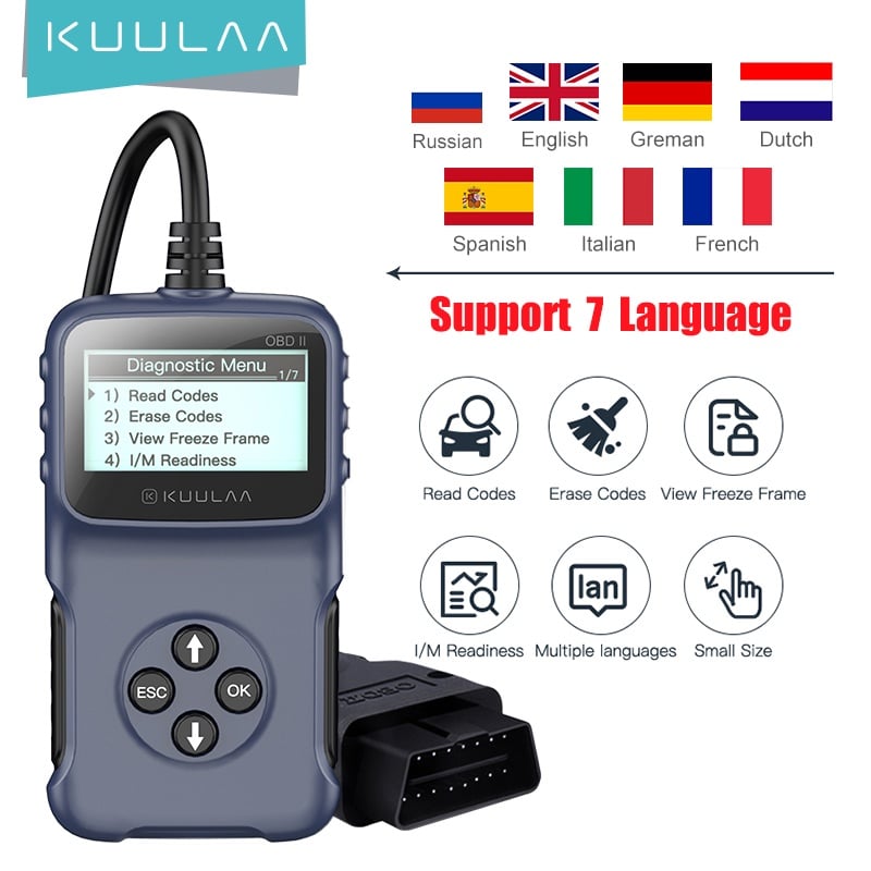 KUULAA OBD2 Car Diagnostic Tool V309 Read Code Card Reads Car Fault Code Erase Fault Code Checks Vehicle Information Car Scanner|Code Readers & Scan Tools| - AliExpress