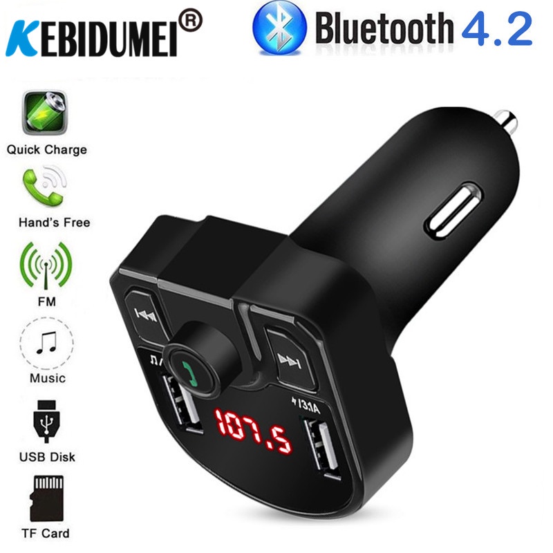 5V 3.1A Car Charger FM Transmitter Handsfree Wireless Car MP3 Player USB Aux Car Kit Bluetooth Can connect 2 phone FM Modulator|FM Transmitters| - AliExpress