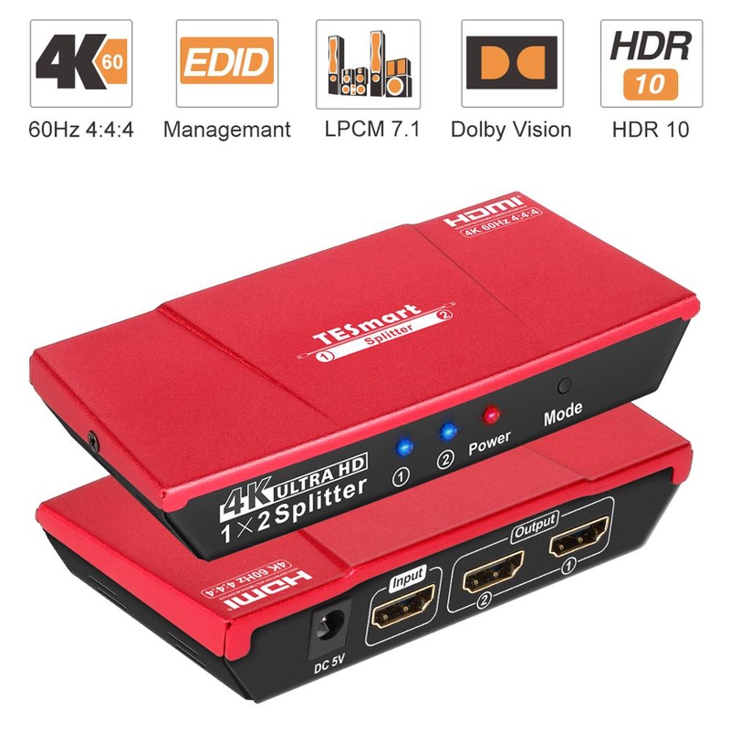 1x2 HDMI Splitter 4K@60Hz Dual Monitor Duplicating Splitter HDMI 1 in 2 Out HDMI Switch Video&Audio; Ultra HD HDCP2.2|KVM Switches| - AliExpress