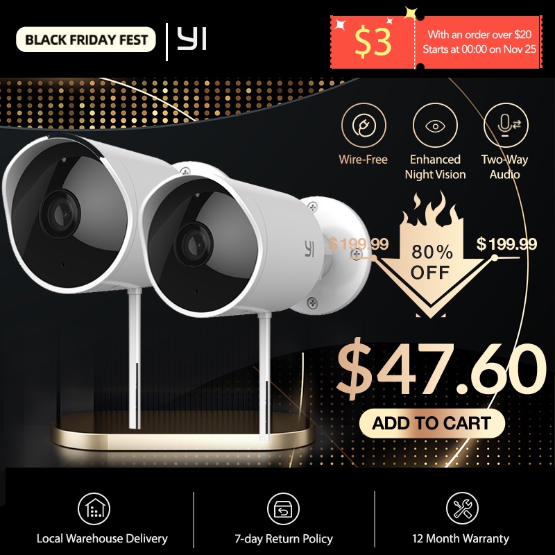 YI Outdoor Camera surveillance camera IP 65 Water Resistant Housing Cam Night Vision Human Detection Security Camera|Surveillance Cameras| - AliExpress
