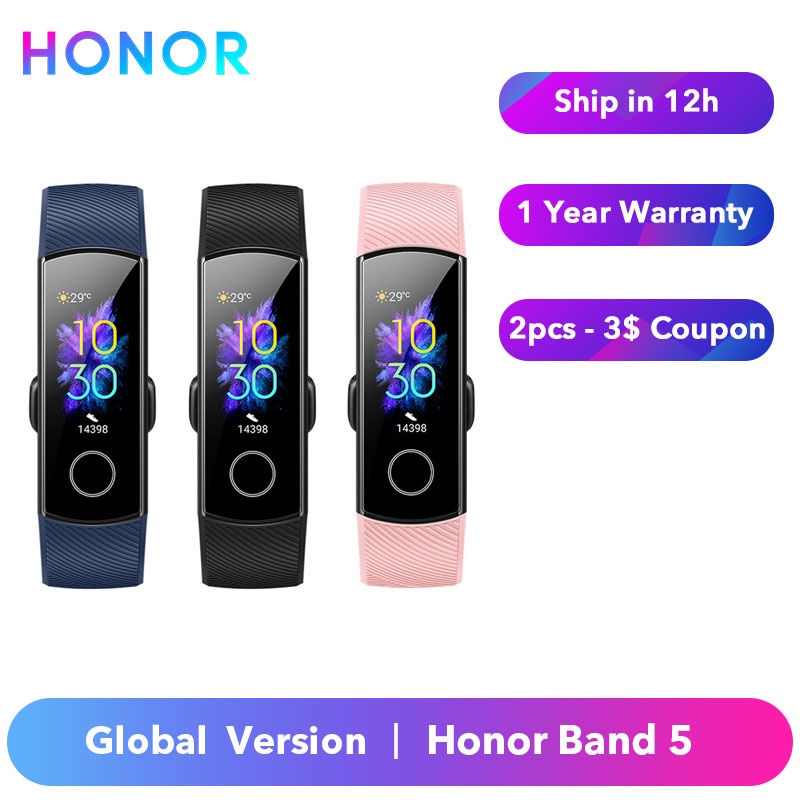 Original Honor Band 5 Bracelet Smart Band Global Version Heart Rate Monitor Blood Oxygen Touch Screen Amoled Waterproof|Smart Wristbands| - AliExpress