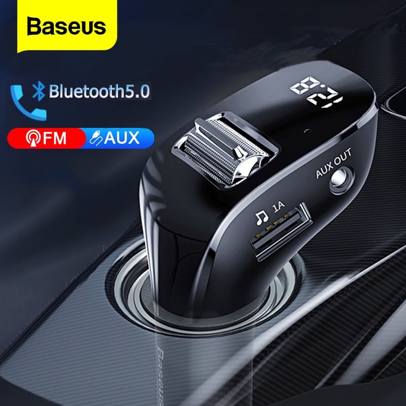 Baseus Car FM Transmitter Bluetooth 5.0 AUX Handsfree Wireless Car Kit Dual USB Car Charger Auto Radio FM Modulator MP3 Player|FM Transmitters| - AliExpress