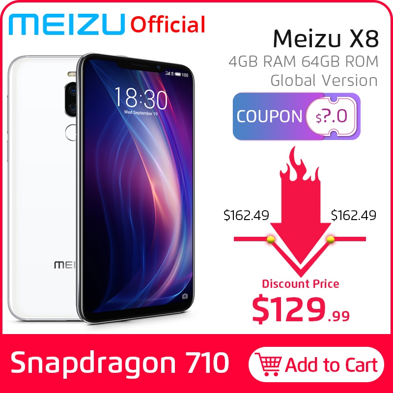 Meizu X8 4GB 64GB Global Version SmartPhone Snapdragon 710 Octa Core Mobile Phone Front 20MP Camera Fingerprint-in Cellphones from Cellphones & Telecommunications on Aliexpress.com | Alibaba Group