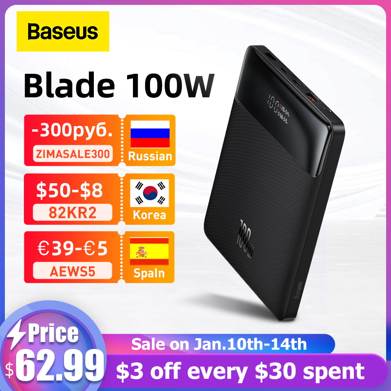 World Premiere Baseus 100W Power Bank 20000mAh Type C PD Fast Charging Powerbank Portable External Battery Charger for Notebook|Power Bank| - AliExpress