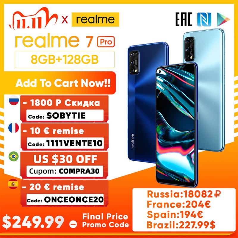 Realme 7 Pro Global Version Smartphone 65W Fast Charge Fingerprint Unlock Fullscreen MobilePhone Snapgragon 720G Game Cellphone|Cellphones| - AliExpress