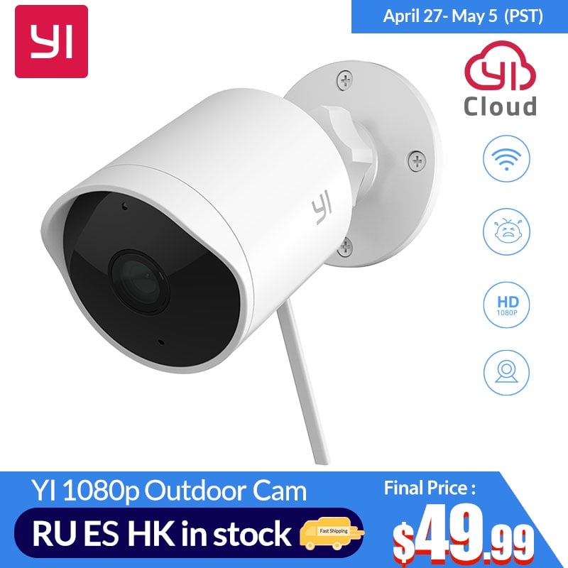 YI Outdoor Security Camera SD Card Slot &Cloud; IP Cam Wireless 1080p Waterproof Night Vision Security Surveillance System White|camera cloud|wireless ipoutdoor security camera - AliExpress