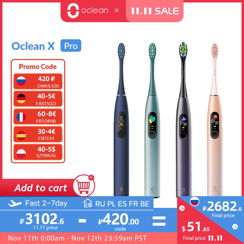 Global Version Oclean X Pro Sonic Electric Toothbrush Sonic Oclean Toothbrush IPX7 Fast Charge App Connect Touch Screen Brush|Electric Toothbrushes| - AliExpress