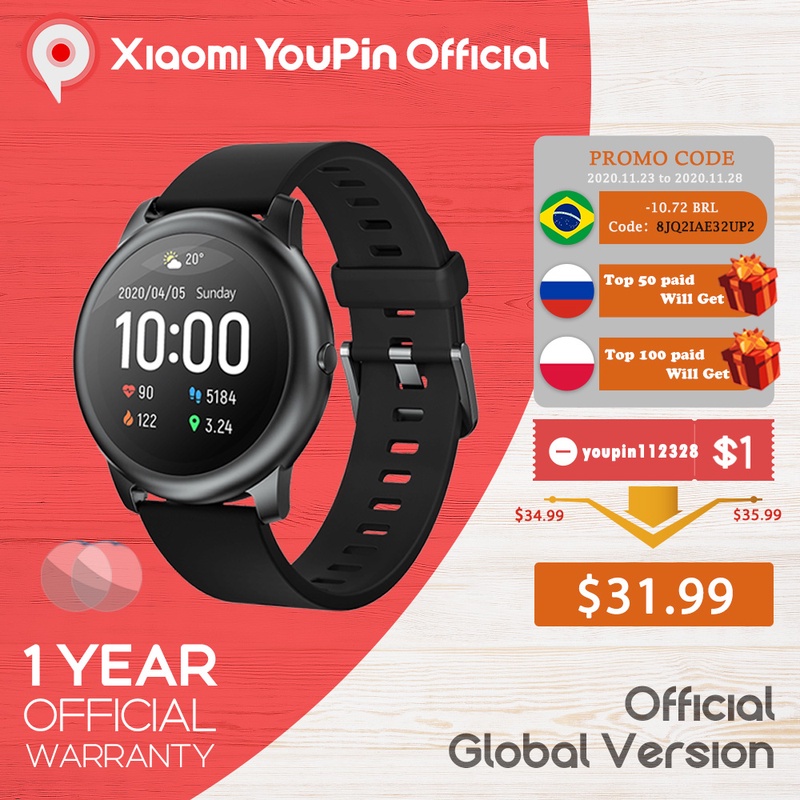 Haylou Solar LS05 Smart Watch Sport Metal Heart Rate Sleep Monitor IP68 Waterproof iOS Android Global Version for Xiaomi YouPin|Smart Watches| - AliExpress