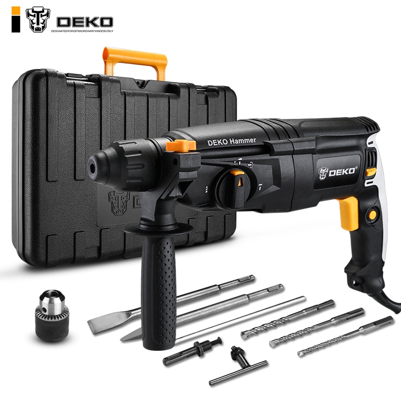 DEKO 220V 26mm 4 Functions AC Electric Rotary Hammer with BMC and 5pcs Accessories Impact Drill Power Drill Electric Drill-in Electric Hammers from Tools on AliExpress