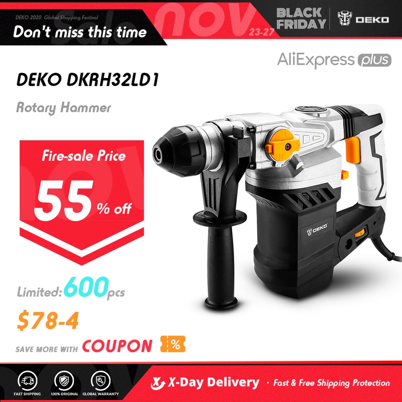 DEKO DKRH32LD1 Multifunctional Impact Rotary Hammer 2000W 220V with BMC and Accessories Electric Demolition Hammer|Electric Hammers| - AliExpress