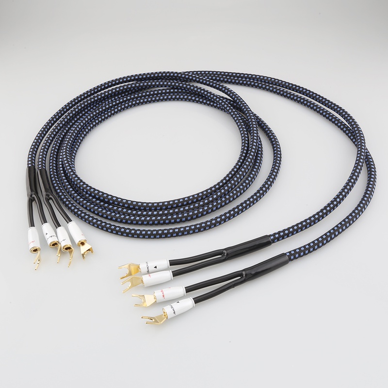 One Pair Audiocrast SP14 HIFI Silver plated Speaker Cable Hi end OCC Speaker Wire For Hi fi Systems Y Plug Banana plug| | - AliExpress