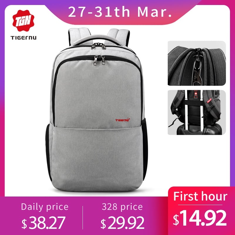 Waterproof Anti Theft Tigernu 15.6inch Laptop Backpack Men Women Backpacks Slim School Bags Bagpack for Teens Black Grey|backpack slim|laptop backpack waterproof|women backpack - AliExpress
