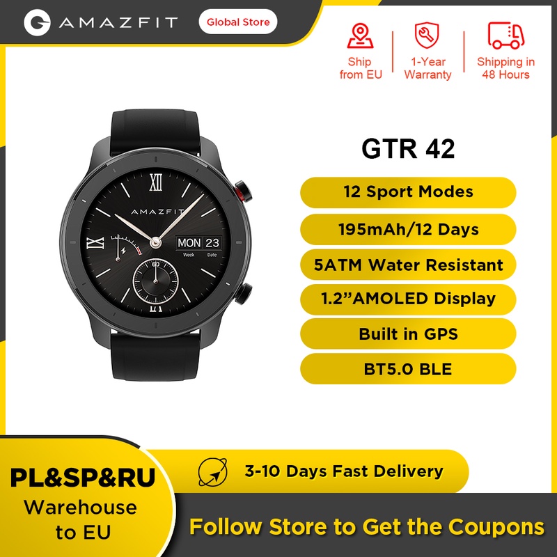 Amazfit GTR 42mm Smart Watch Women's Luxury Watches 5ATM Waterproof Smartwatch Music Control 12 Days Battery For Android IOS|Smart Watches| - AliExpress
