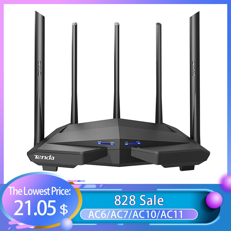 Tenda AC11 Wireless Wifi Router Gigabit Dual Band AC1200 Repeater with 5*6dBi High Gain Antennas Wider Coverage, Easy setup|Wireless Routers| - AliExpress