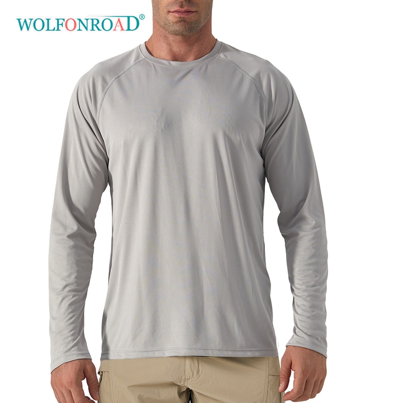 WOLFONROAD Outdoor Anti UV Quick Dry Men's UPF 50 Long Sleeve T Shirts Sun Protect Skin Fishing Hiking Sun Block Shirts Tops Men|Hiking Shirts| - AliExpress