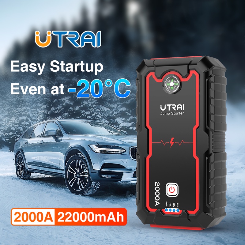 UTRAI Car Jump Starter Power Bank 22000mAh 2000A 12V car booster auto בוסטר התנעה לרכב בוסטר לרכב מצבר נייד לרכב בוסטר הנעה לרכב מצבר לרכב מקור אנרגיה חירום נייד קפיצת התחלה בוסטר אוטומטי הפעלת מכשיר גז 8L דיזל 6.5L|כבלי התנעה| - AliExpress