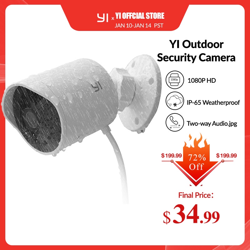 YI outdoor security camera 1080p ip wifi cam weatherproof infrared night vision motion detection home Cameras|Surveillance Cameras| - AliExpress