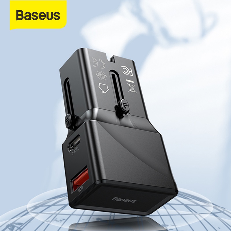 Baseus Universal USB Charger 18W QC 3.0 PD3.0 Fast Charger Quick Charge 3.0 Travel USB C International Plug Socket ForXiaomi|Mobile Phone Chargers| - AliExpress