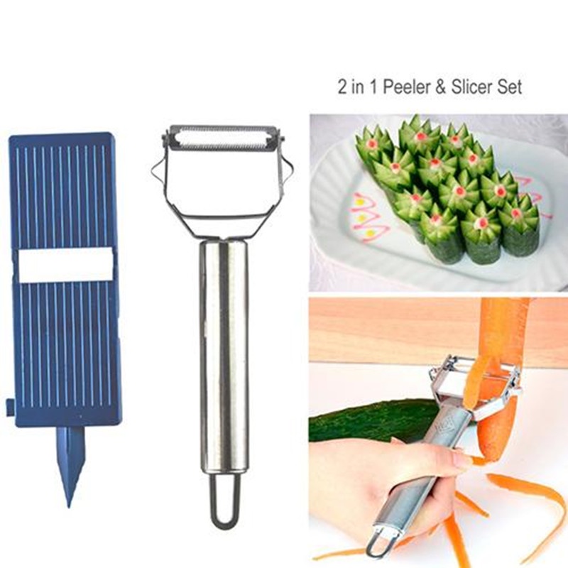 2 in 1 Peeler Slicer Set Titan Kitchen Peeler Fruit Tool Shred Vegetable Magician Cutter Julienne Potato Carrot Grater Tool|Peelers & Zesters| - AliExpress