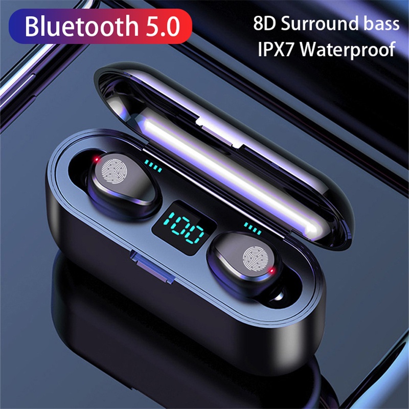 Wireless V5.0 Bluetooth Earphone HD Stereo Headphone Sports Waterproof Headset With Dual Mic and 2000mAh Battery Charge Case|Bluetooth Earphones & Headphones| - AliExpress