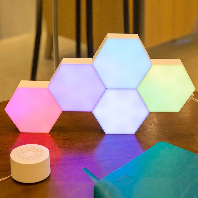 Lifesmart 5PCS DIY Creative Geometry Assembly Smart APP Control Home Panel Light LED Night Light For Amazon Alexa Smart Lamp