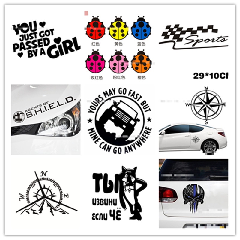 Funny Car Stickers Waterproof Ladybug Suv Soccer Skull Personality Car Sticker Decoration Car Decal Auto Styling-in Car Stickers from Automobiles & Motorcycles on Aliexpress.com | Alibaba Group
