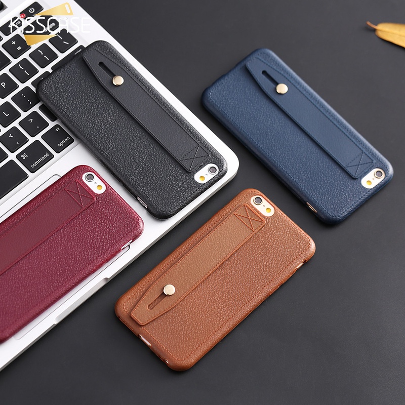 KISSCASE Business Stretchable Leather Belt Strap Back Cover Case For iPhone 6 6S Kickstand Holster Leather For iPhone 6 6S Case