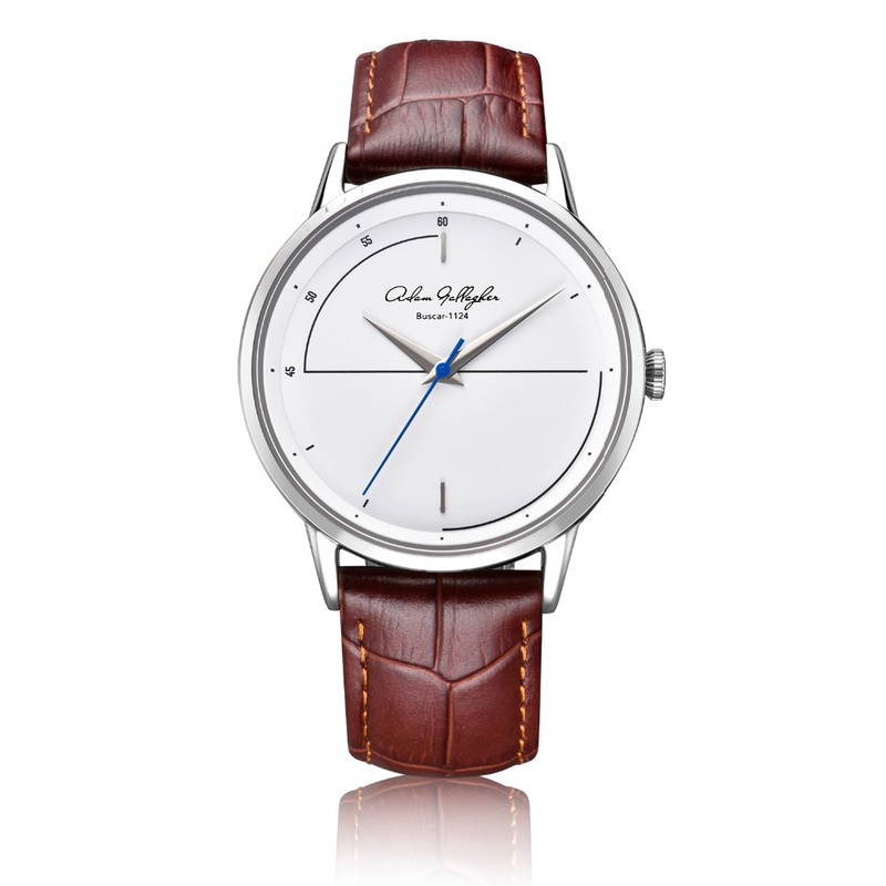 Adam Gallagher Sapphire Glass Swiss Rhonda Movement High Quality Casual Gift Watch Brown Leather Strap