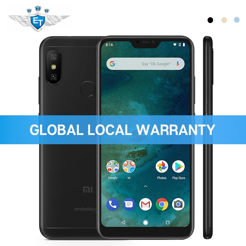 Global Version Xiaomi Mi A2 Lite 4GB RAM 64GB ROM 5.84'' Mobile Phone Snapdragon 625 AI Dual Camera 4000mAh Android One CE FCC