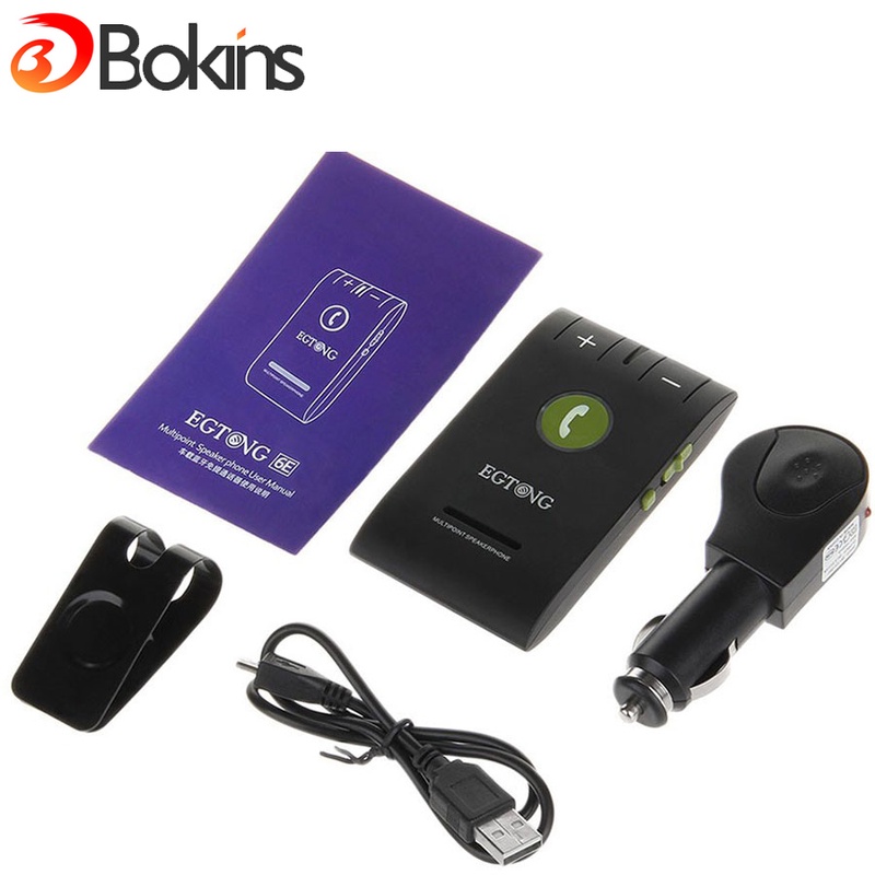 EGTONG 6E Portable Multipoint Sun Visor Clip On Wireless Bluetooth HandsFree Car Kit Stereo Speakerphone Hands Free For Phones