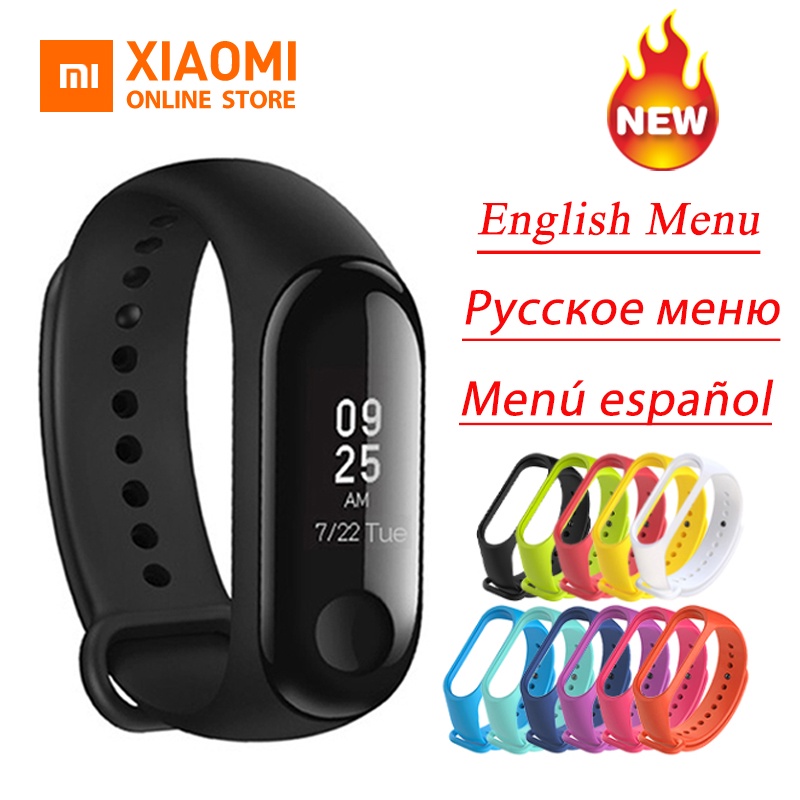 Original Xiaomi Mi Band 3 Miband 3 Smart Tracker Band Instant Message Caller ID 5ATM Waterproof OLED Touch Screen Mi Band 3