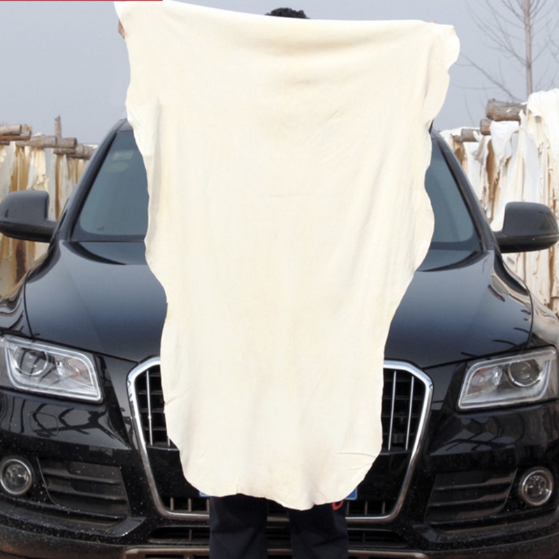 Natural Chamois Leather Car Cleaning Cloth Genuine Leather Wash Suede Absorbent Quick Dry Towel Streak  Car care Accessories