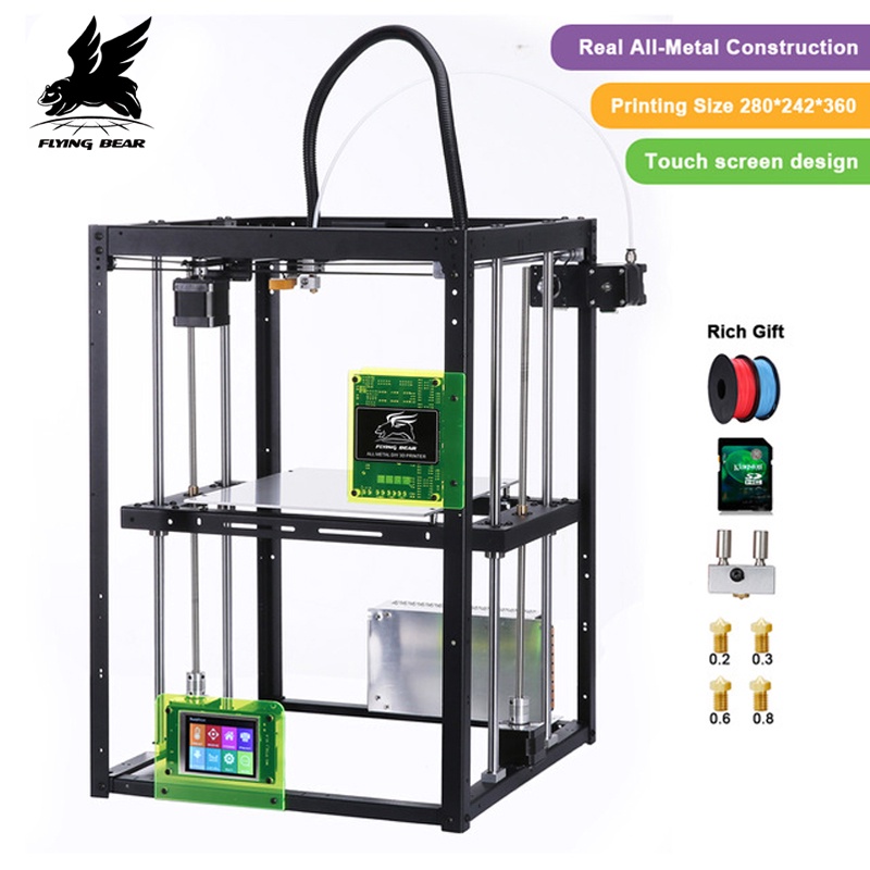 2018 Newest design Free shipping Flyingbear P905X DIY 3d Printer kit Full metal Large printing size High  Makerbot Structure