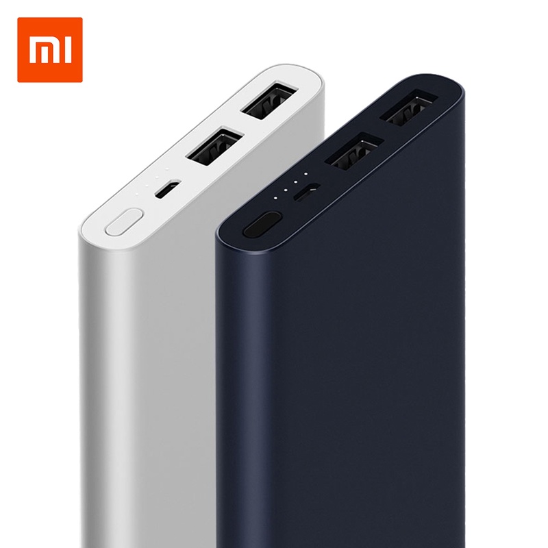 Original 10000mAh Xiaomi Power Bank 2 Quick Charge Powerbank Dual-USB Portable Aluminium Fast Charging Mi Power External Battery