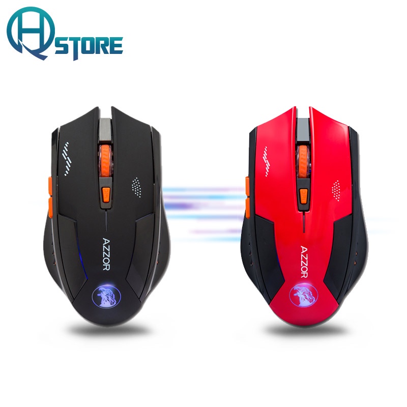 AZZOR Noiseless Wireless Mouse Optical Mouse Gaming Button Silent Mice 2400dpi Built-in Battery For PC Laptop Computer