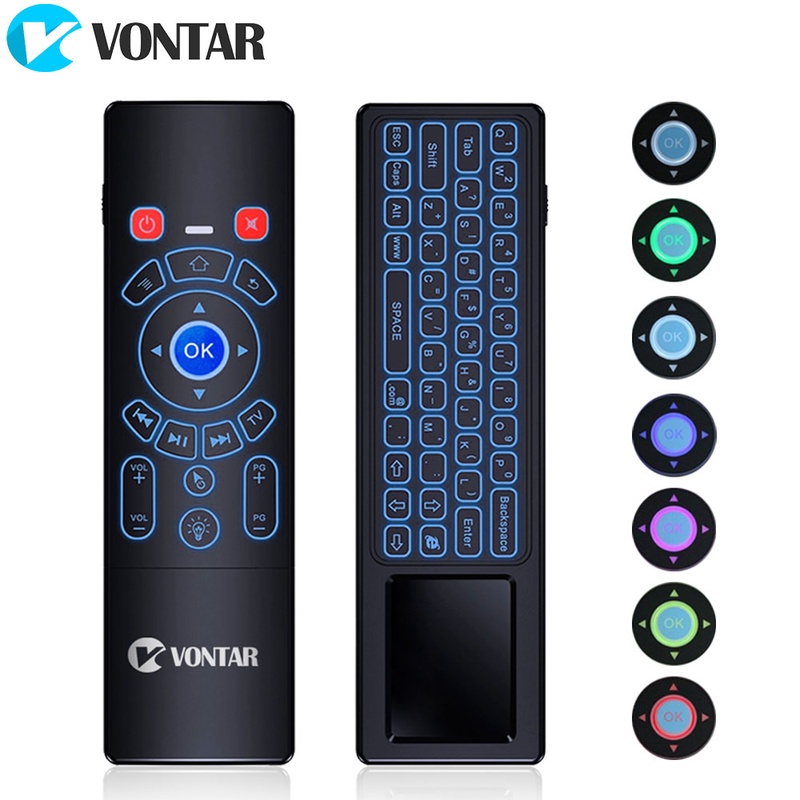 VONTAR T6 Plus Backlit 2.4GHz Air mouse mini Wireless Keyboard & touchpad Remote Control for Android TV Box mini PC Projector