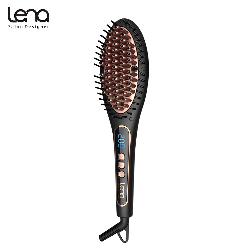Lena LN-432 110-220V Ions Comb Ionic Steam Iron Hair Straightener Straightening Iron Brush Perfect Styler LED Display EU Plug