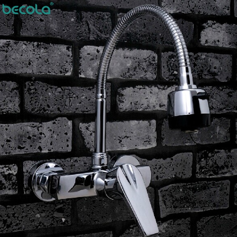 becola free shopping 360 Rotation Faucet Chrome Water Power Swivel Kitchen Sink Mixer Tap Single Handle BR-9101-3