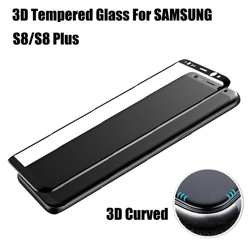 3D Round Curved Full Cover Tempered Glass For Samsung Galaxy S8 S8+ Plus Screen Protector For Galaxy S8 Plus Phone Cases Film