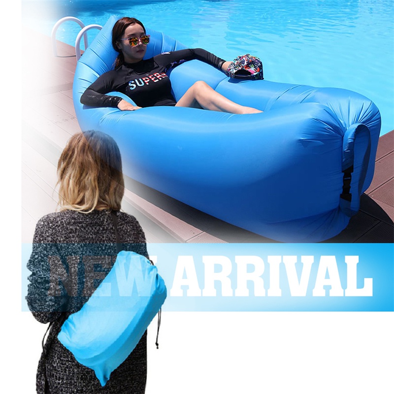 Fast Inflatable Laybag Lamzac Hangout Air Sofas Camping Sleeping Bag Beach Sofa Lounger Bed Banana Lazy bags With Side Pocket