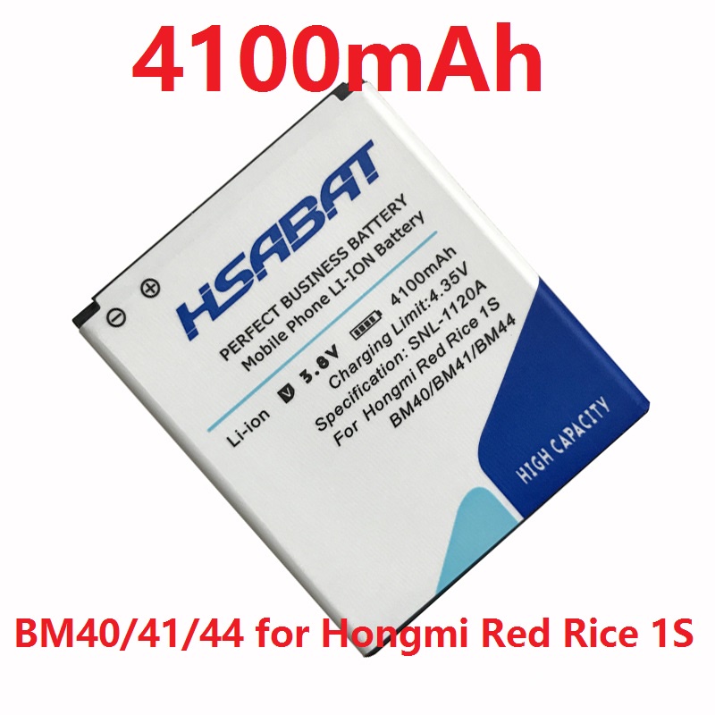 HSABAT 4100mAh BM40 BM41 BM44 Battery for Xiaomi 2A Mi2A/Xiaomi Hongmi Red Rice 1S 4.7