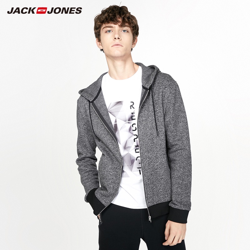 JackJones Men's Cardigan Hooded Sweatshirt Fleece Jacket Men's Hoodies Outerwear 2019 Brand New Fashion Menswear 218333517