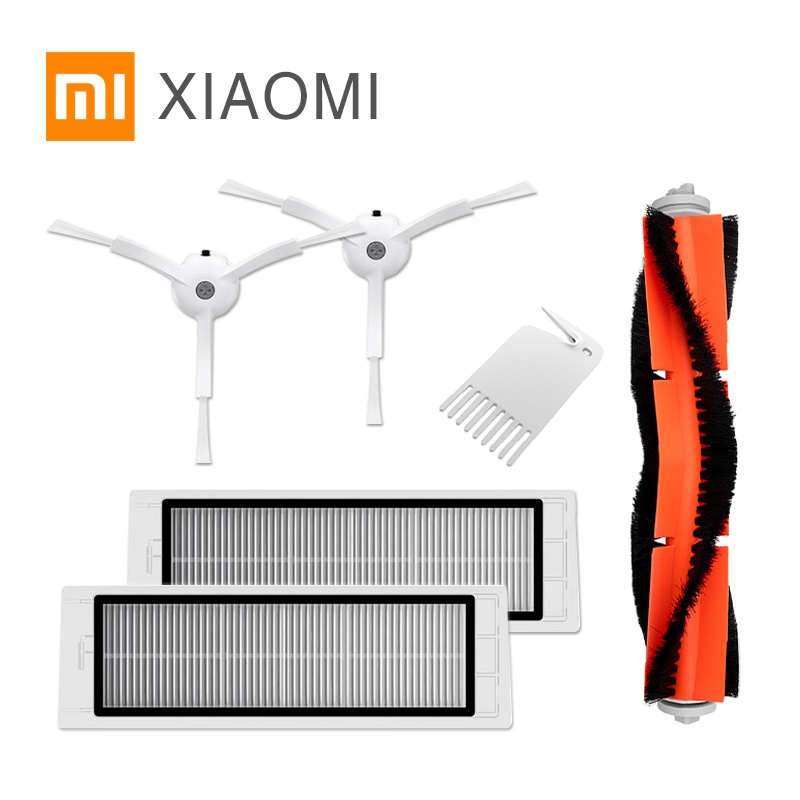 Original packaging Xiaomi Robot Vacuum Cleaner 2 Spare Parts Kits [ Side Brushes x2pcs HEPA Filter x2pcs Roller brush x1pcs ]