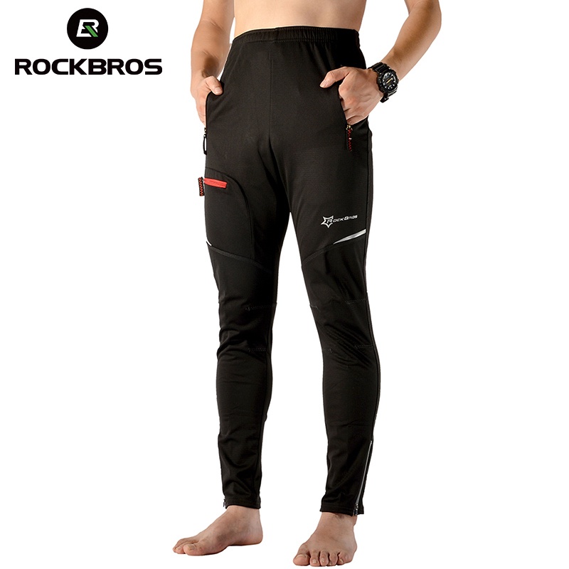 ROCKBROS גרביונים בגדי סתיו החורף Windproof תרמית רכיבה על אופניים מכנסיים אופני מכנסיים אופניים מכנסיים אופני ציוד שחור