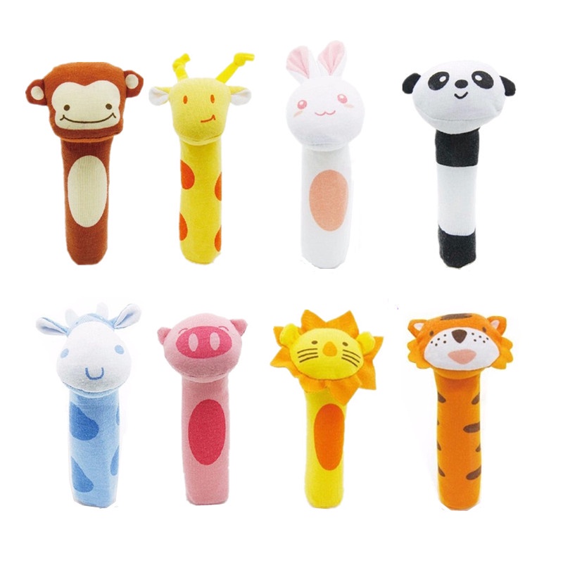 differnet kinds Baby toys baby hand grip rod toys, educational toys rattle animal BB Stick Hand Bell Toy 20%Off
