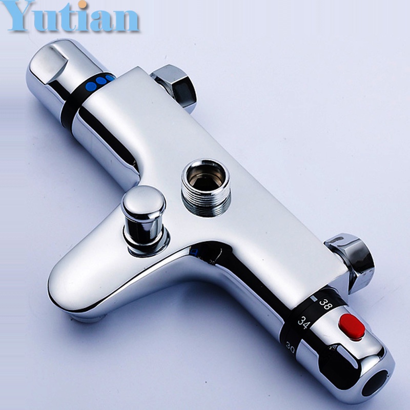 Free Shipping Wall Mounted Two Handle Thermostatic Shower mixer Thermostatic faucet , Shower Taps Chrome Finish,YT-5305