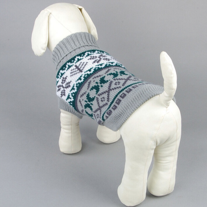 Puppy Dog Sweater Jacket Winter Snow Pattern Tiles Christmas Clothes XS-XXL