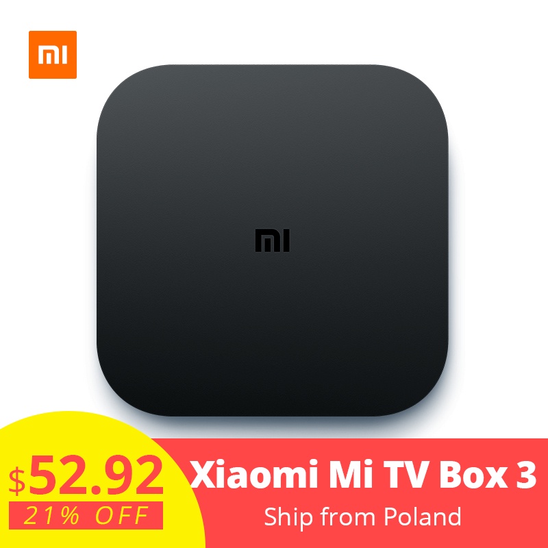 International Xiaomi MI BOX 3 Android 8.0 Smart WIFI Bluetooth 4K HDR H.265 Set-top TV Box Youtube Netflix DTS IPTV Media Player