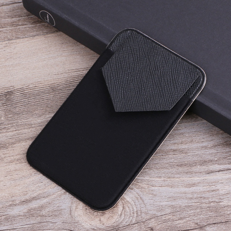Elastic Mobile Phone Wallet Credit ID Card Holder Adhesive Pocket Sticker Case