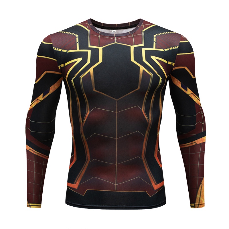 Marvel Avengers Infinity War Anime Spiderman Thanos 3D Long Sleeve T Shirt Men Fitness Clothing Bodybuilding Compression Shirt